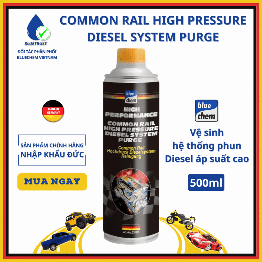 Dung dịch vệ sinh hệ thống phun diesel áp suất cao BLUECHEM - Common Rail High Pressure Diesel System Purge - 500ml