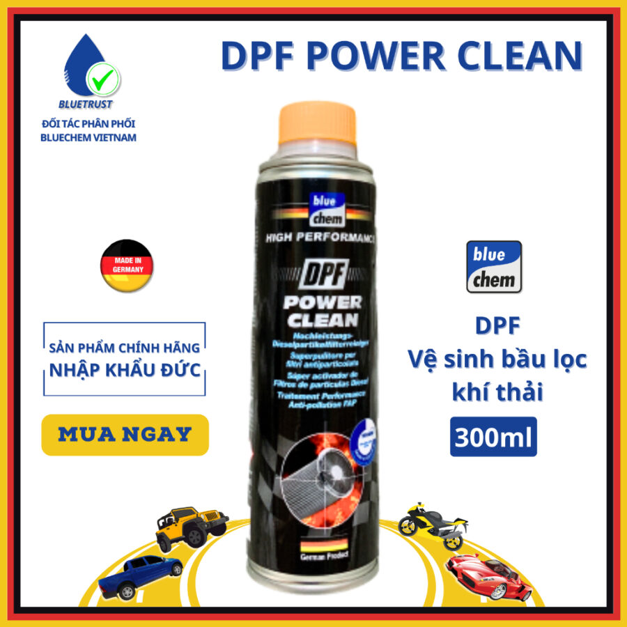 Dung Dịch Vệ Sinh Bầu Lọc Khí Thải Diesel BLUECHEM, Làm Sạch Và Bảo Vệ Hệ Thống Lọc DPF - Diesel Particular Filter Power Cleaner - 300ml
