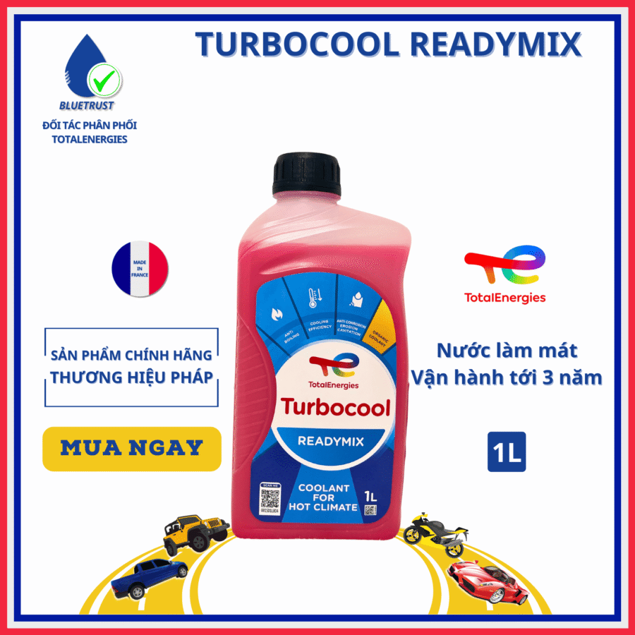 Nước làm mát màu hồng TOTAL TURBOCOOL READYMIX - 1 Lít